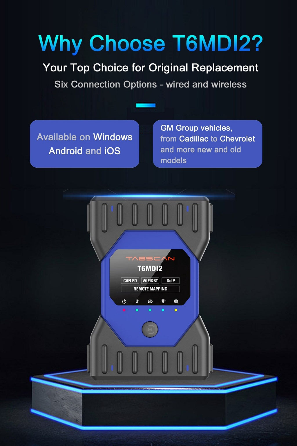 TabScan T6MDI2 Diagnostic Tool for GM | CAN FD J2534 Interface