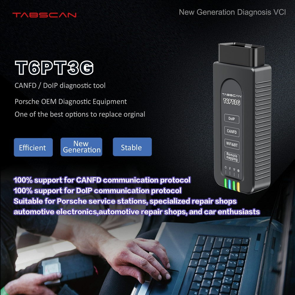 TabScan T6PT3G Diagnostic Interface for Porsche | CAN FD DoIP VCI Interface