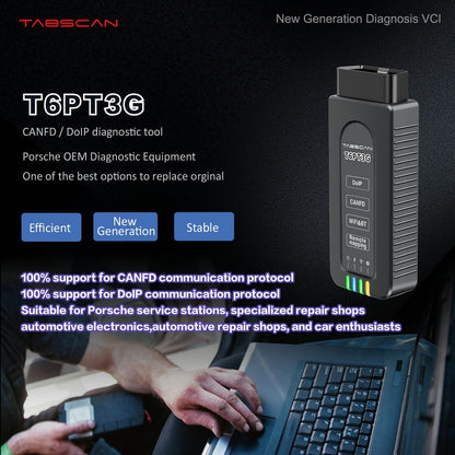TabScan T6PT3G Diagnostic Interface for Porsche | CAN FD DoIP VCI Interface